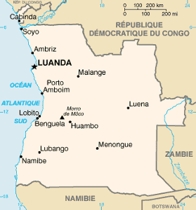 Carte de l'angola