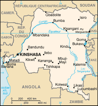 Carte du Congo-Kinshasa